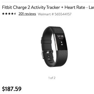 Fitbit Charge 2 with black band and charger